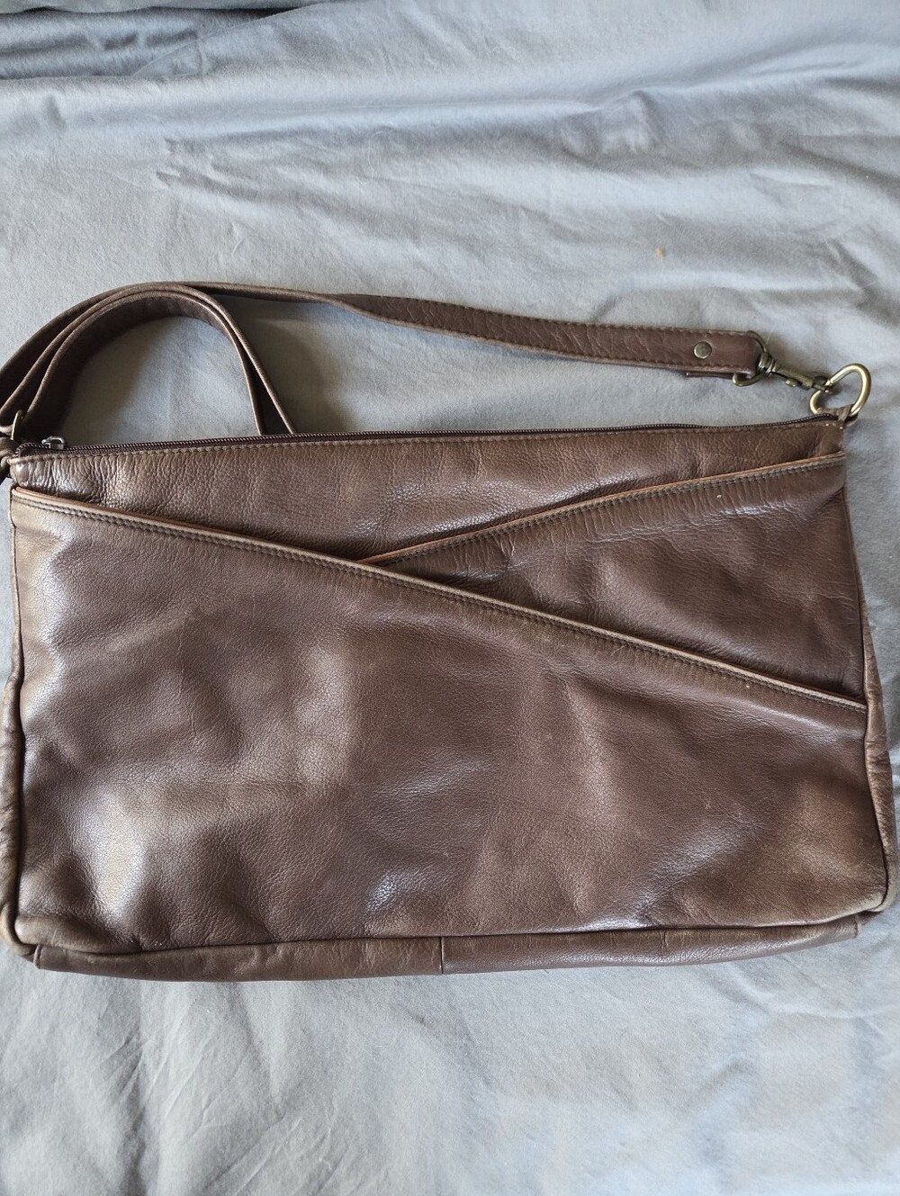 Derek Alexander Brown Leather Crossbody Bag